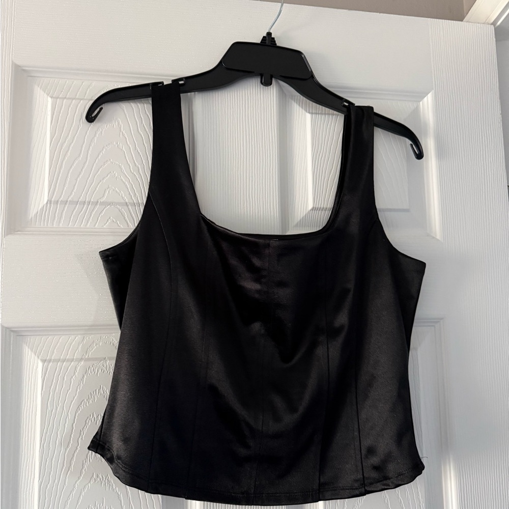 Open Edit Black Women's Crop Top